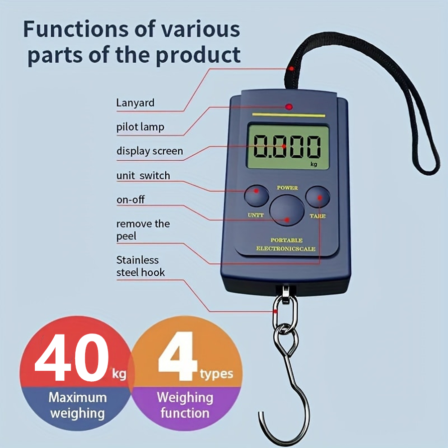 Fishing Equipment Basics - 40kg 다기능 미니 전자 디지털 휴대용