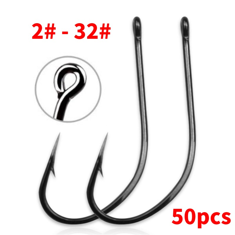클리어런스 세일 50개 곡선형 문어형 서클 훅 고탄소강 - Fishing Equipment Market 리뷰 및 가격