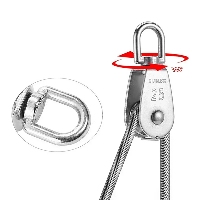 10 Pcs 스테인레스 스틸 와이어 로프 크레인 풀리  - Fishing Swivel Connector 리뷰 및 가격