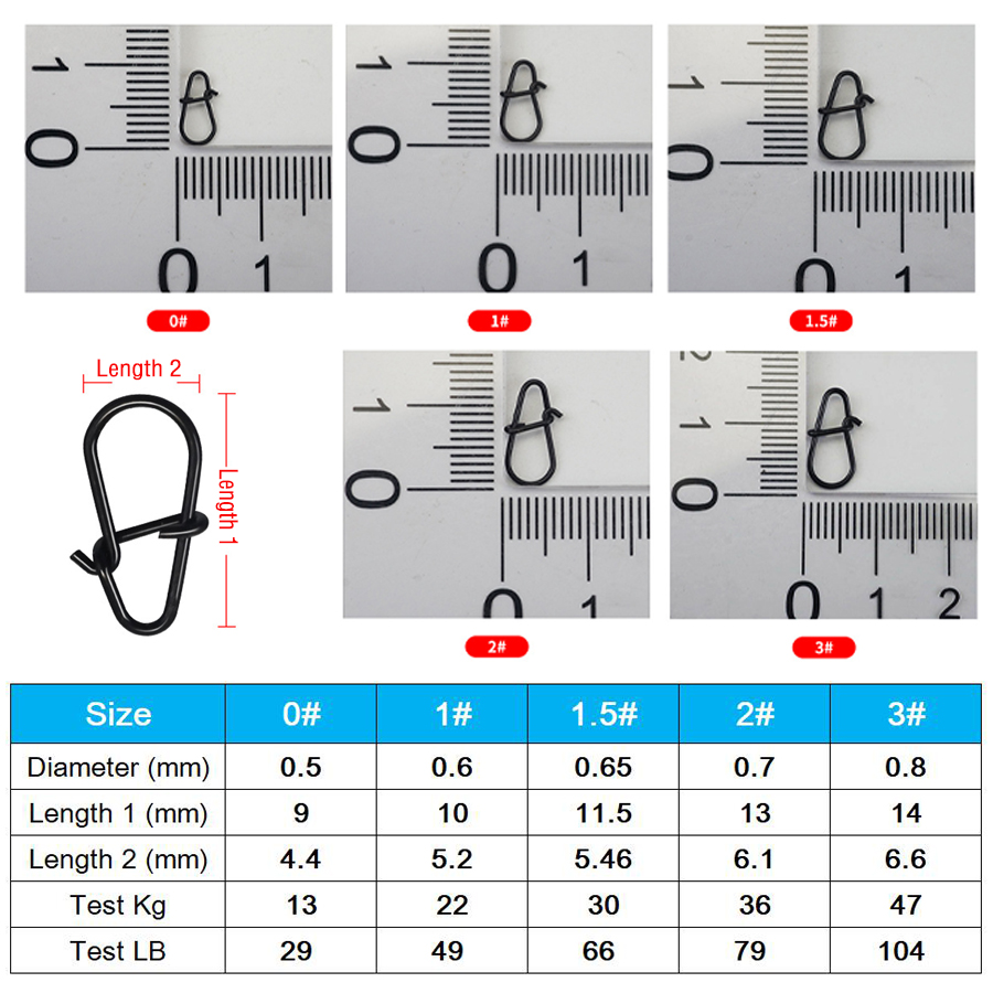 50Pcs 크랭크베이트 스냅 스테인레스 스틸 듀오 잠금 - Fishing Equipment Basics 리뷰 및 가격