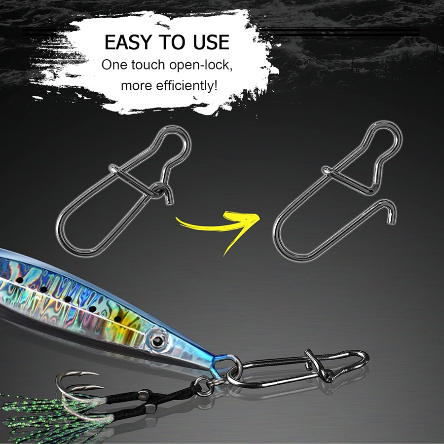 50Pcs 크랭크베이트 스냅 스테인레스 스틸 듀오 잠금 - Fishing Equipment Basics 리뷰 및 가격